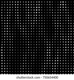 Abstract grunge grid polka dot halftone background pattern. Spotted black and white vector line illustration