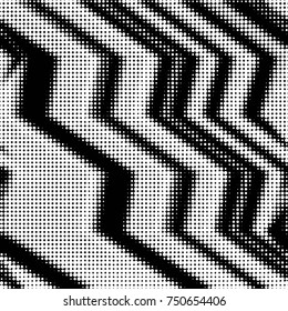 Abstract grunge grid polka dot halftone background pattern. Spotted black and white vector line illustration