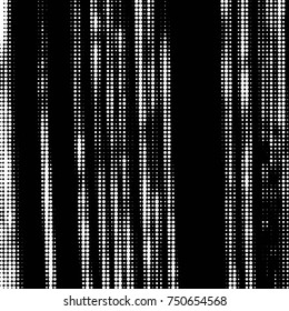 Abstract grunge grid polka dot halftone background pattern. Spotted black and white vector line illustration