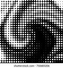 Abstract grunge grid polka dot halftone background pattern. Spotted black and white vector line illustration