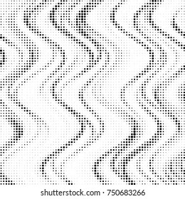Abstract grunge grid polka dot halftone background pattern. Spotted black and white vector line illustration