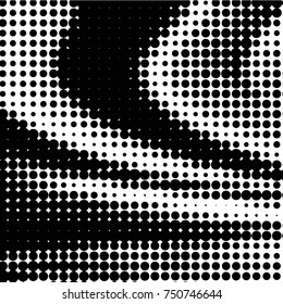 Abstract grunge grid polka dot halftone background pattern. Spotted black and white vector line illustration