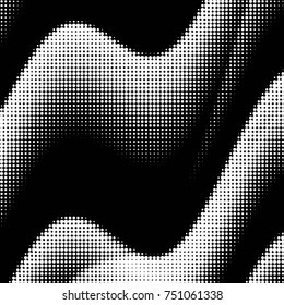 Abstract grunge grid polka dot halftone background pattern. Spotted black and white vector line illustration