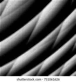 Abstract grunge grid polka dot halftone background pattern. Spotted black and white vector line illustration