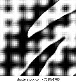 Abstract grunge grid polka dot halftone background pattern. Spotted black and white vector line illustration