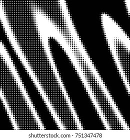 Abstract grunge grid polka dot halftone background pattern. Spotted black and white vector line illustration