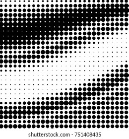 Abstract grunge grid polka dot halftone background pattern. Spotted black and white vector line illustration