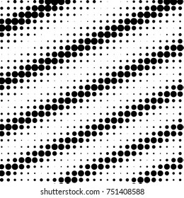Abstract grunge grid polka dot halftone background pattern. Spotted black and white vector line illustration
