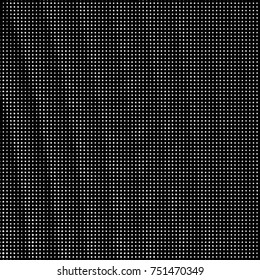 Abstract grunge grid polka dot halftone background pattern. Spotted black and white vector line illustration