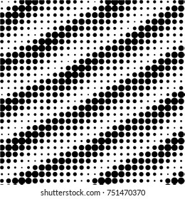 Abstract grunge grid polka dot halftone background pattern. Spotted black and white vector line illustration