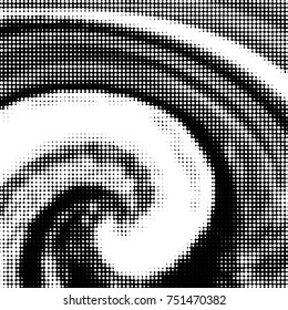 Abstract grunge grid polka dot halftone background pattern. Spotted black and white vector line illustration