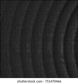 Abstract grunge grid polka dot halftone background pattern. Spotted black and white vector line illustration