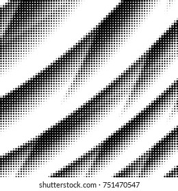 Abstract grunge grid polka dot halftone background pattern. Spotted black and white vector line illustration