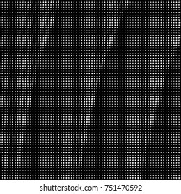 Abstract grunge grid polka dot halftone background pattern. Spotted black and white vector line illustration