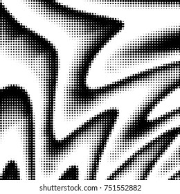 Abstract grunge grid polka dot halftone background pattern. Spotted black and white vector line illustration