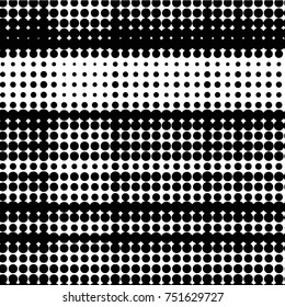 Abstract grunge grid polka dot halftone background pattern. Spotted black and white vector line illustration