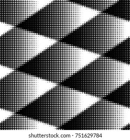 Abstract grunge grid polka dot halftone background pattern. Spotted black and white vector line illustration