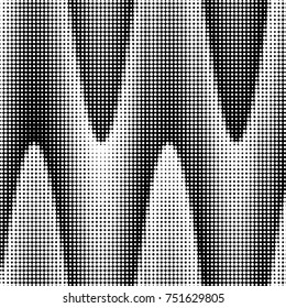 Abstract grunge grid polka dot halftone background pattern. Spotted black and white vector line illustration