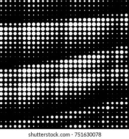 Abstract grunge grid polka dot halftone background pattern. Spotted black and white vector line illustration