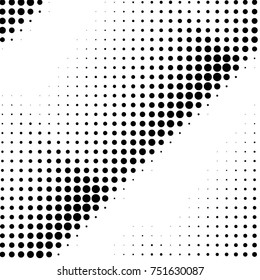 Abstract grunge grid polka dot halftone background pattern. Spotted black and white vector line illustration