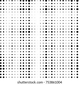 Abstract grunge grid polka dot halftone background pattern. Spotted black and white vector line illustration
