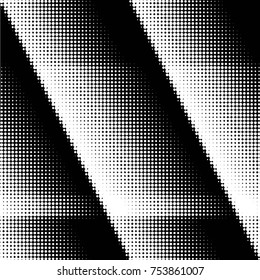 Abstract grunge grid polka dot halftone background pattern. Spotted black and white vector line illustration
