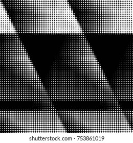 Abstract grunge grid polka dot halftone background pattern. Spotted black and white vector line illustration
