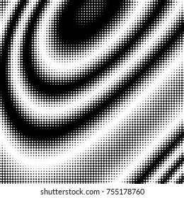 Abstract grunge grid polka dot halftone background pattern. Spotted black and white vector line illustration