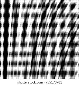 Abstract grunge grid polka dot halftone background pattern. Spotted black and white vector line illustration