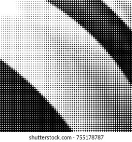 Abstract grunge grid polka dot halftone background pattern. Spotted black and white vector line illustration