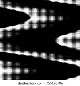 Abstract grunge grid polka dot halftone background pattern. Spotted black and white vector line illustration