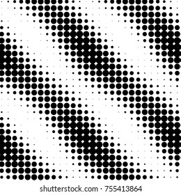 Abstract grunge grid polka dot halftone background pattern. Spotted black and white vector line illustration