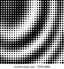 Abstract grunge grid polka dot halftone background pattern. Spotted black and white vector line illustration
