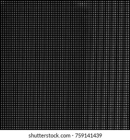 Abstract grunge grid polka dot halftone background pattern. Spotted black and white vector line illustration