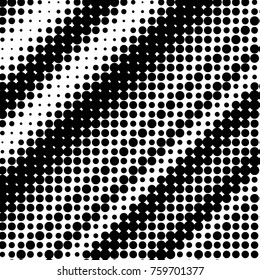 Abstract grunge grid polka dot halftone background pattern. Spotted black and white vector line illustration