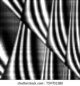 Abstract grunge grid polka dot halftone background pattern. Spotted black and white vector line illustration
