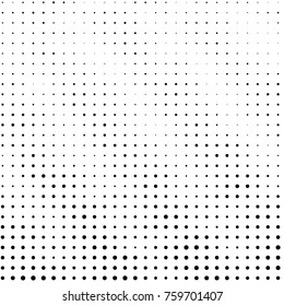 Abstract grunge grid polka dot halftone background pattern. Spotted black and white vector line illustration