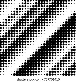 Abstract grunge grid polka dot halftone background pattern. Spotted black and white vector line illustration