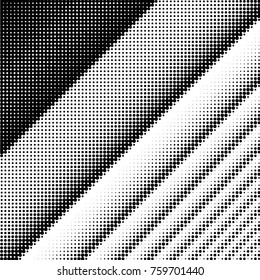 Abstract grunge grid polka dot halftone background pattern. Spotted black and white vector line illustration