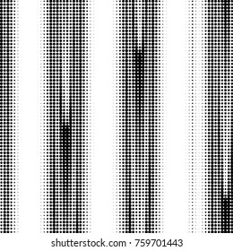 Abstract grunge grid polka dot halftone background pattern. Spotted black and white vector line illustration