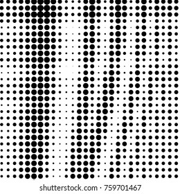 Abstract grunge grid polka dot halftone background pattern. Spotted black and white vector line illustration