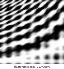 Abstract grunge grid polka dot halftone background pattern. Spotted black and white vector line illustration