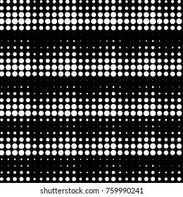 Abstract grunge grid polka dot halftone background pattern. Spotted black and white vector line illustration