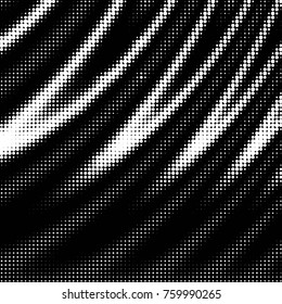 Abstract grunge grid polka dot halftone background pattern. Spotted black and white vector line illustration