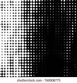 Abstract grunge grid polka dot halftone background pattern. Spotted black and white vector line illustration