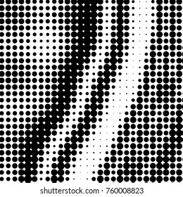 Abstract grunge grid polka dot halftone background pattern. Spotted black and white vector line illustration