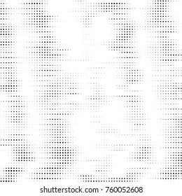Abstract grunge grid polka dot halftone background pattern. Spotted black and white line illustration