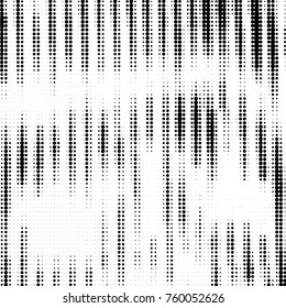 Abstract grunge grid polka dot halftone background pattern. Spotted black and white line illustration