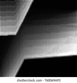Abstract grunge grid polka dot halftone background pattern. Spotted black and white vector line illustration
