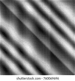 Abstract grunge grid polka dot halftone background pattern. Spotted black and white vector line illustration
